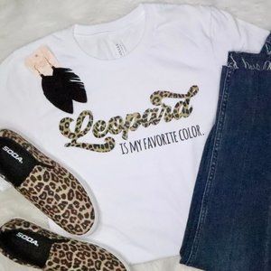 Leopard Is My Favorite Color Graphic Tee